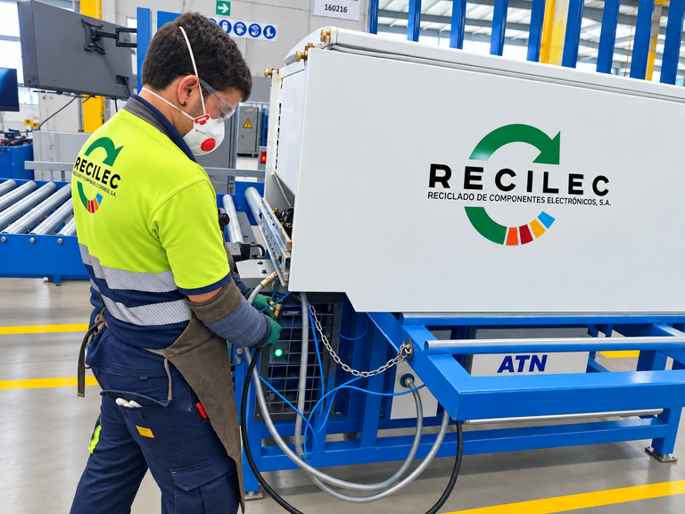 Planta de RECILEC en Aznalcóllar (Sevilla) certificada WEEELABEX para el tratamiento de RAEE de refrigeración y climatización